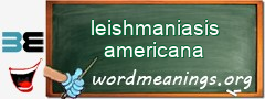 WordMeaning blackboard for leishmaniasis americana